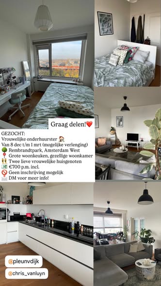 Appartement - Onbekend/Amsterdam (€700.00/9.00m2)