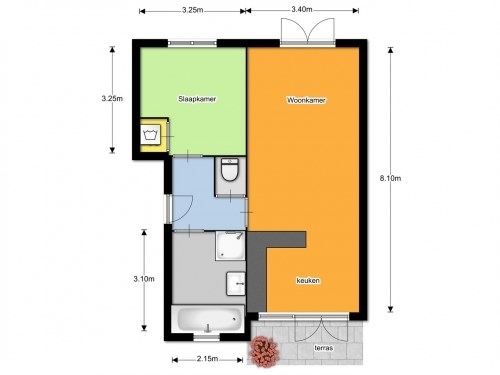 Appartement - Morsestraat/Breda (€970.00/53.00m2)