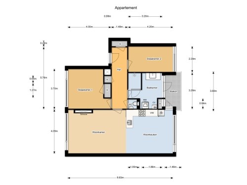 Appartement - Mauritsweg/Dordrecht (€855.00/87.00m2)