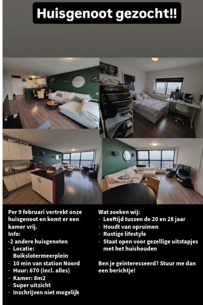 Kamer - Buikslotermeerplein/Amsterdam (€670.00/8.00m2)