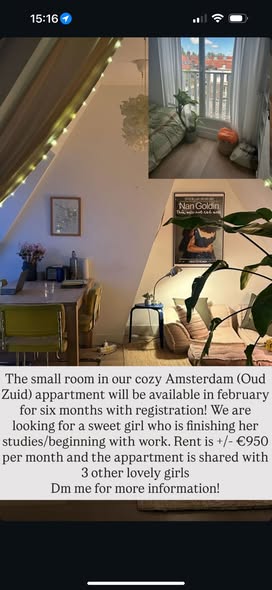 Kamer - Oud Zuid/Amsterdam (€950.00/7.00m2)