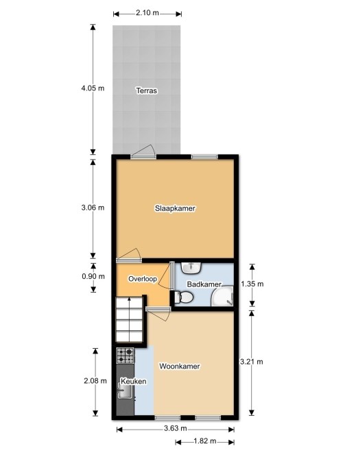 Appartement - Korenbloemstraat/Utrecht (€1025.00/29.00m2)