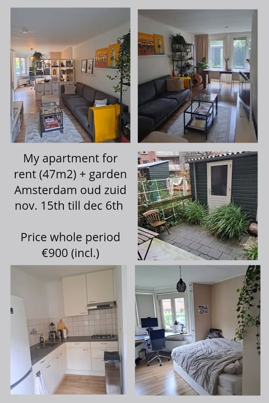 Appartement - Rustige straat in Amsterdam Oud Zuid/Amsterdam (€950.00/47.00m2)