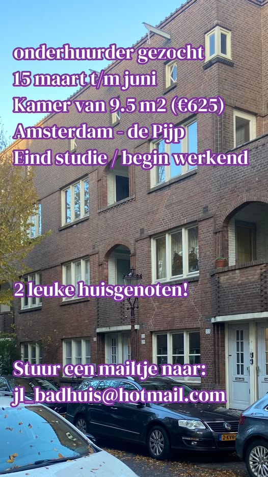 Kamer - Van Woustraat/Amsterdam (€625.00/9.50m2)