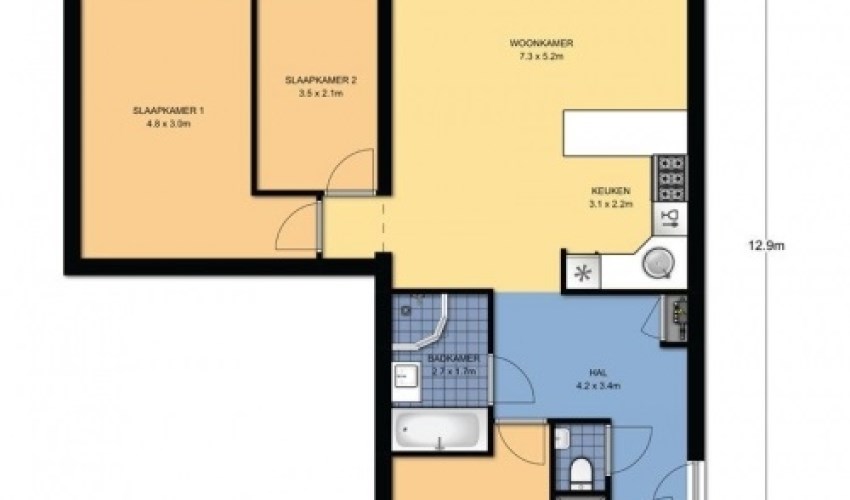 Appartement - Lasserstraat/Leiden (€1325.00/100.00m2)