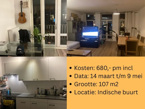 Appartement - Indische Buurt/Amsterdam (€680.00/107.00m2)