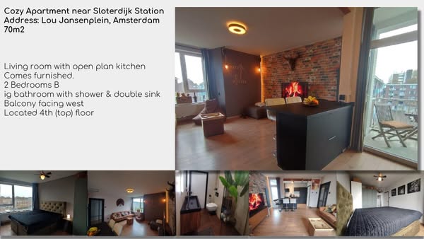 Appartement - Slotermeer/Amsterdam (€2000.00/70.00m2)