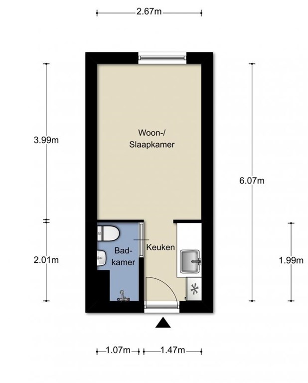 Kamer - Akerpolderstraat/Amsterdam (€750.00/17.00m2)