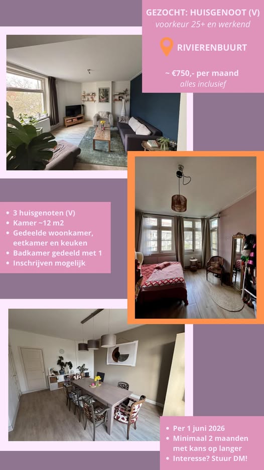 Kamer - Rivierenbuurt/Amsterdam (€750.00/12.00m2)