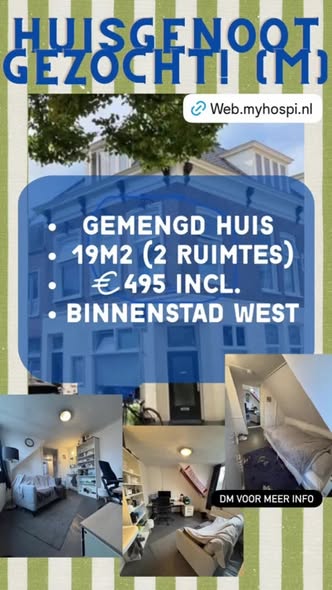 Kamer - Huize Oost/Groningen (€495.00/19.00m2)