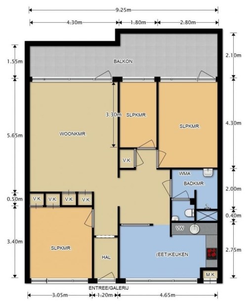 Appartement - Arendshorst/Leiden (€1045.00/88.00m2)